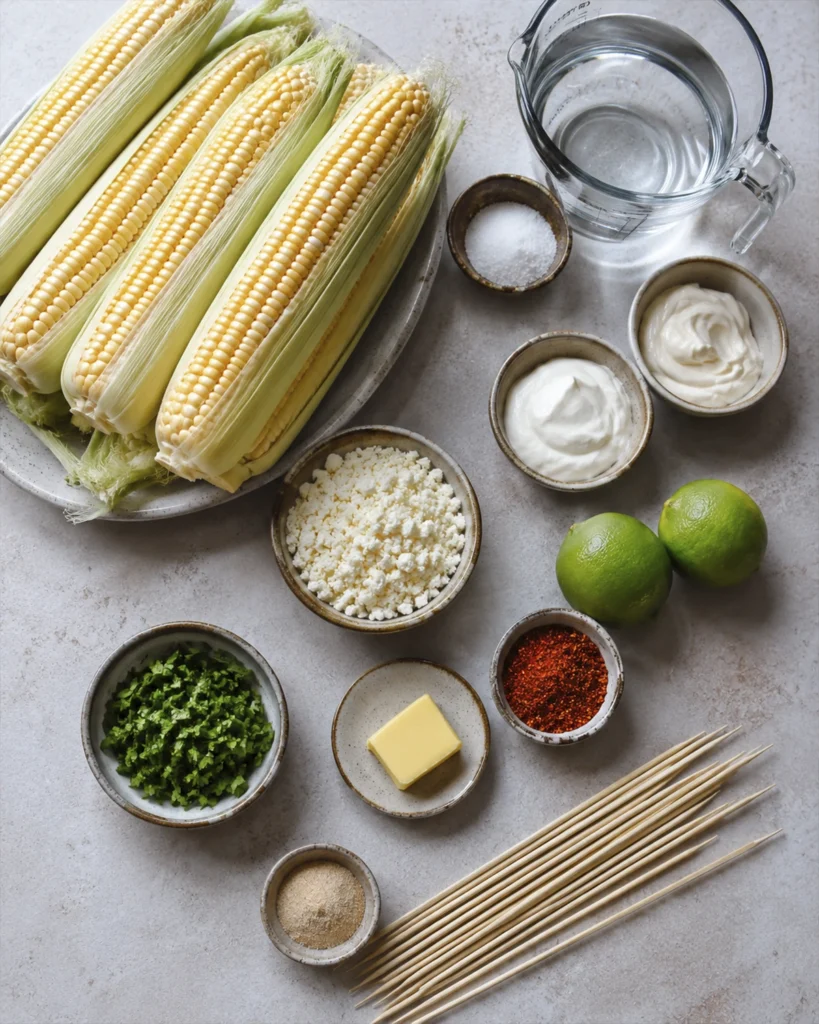 Elotes Mexicanos: 9 Secretos para una Receta Irresistible 3 Ingredientes para Elotes Mexicanos con mazorcas frescas, queso, mayonesa, crema, limón, chile y cilantro.
